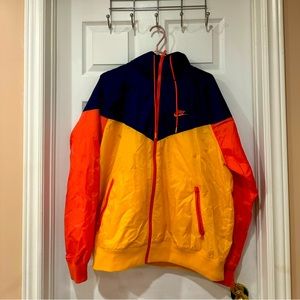 New Nike Windbreaker Jacket Y2K in Blue Pink Yellow, Men's (Size Large)